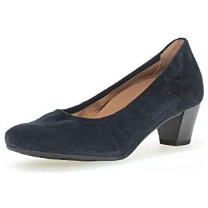 Gabor Klassieke pumps voor dames, comfortabele hakschoenen, extra breed (H), donkerblauw 46, 42 EU Breed