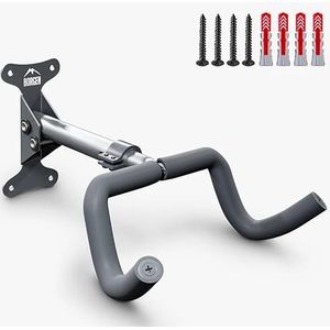 Borgen fiets muurbeugel opvouwbaar – fietshouder tot 20 kg draagvermogen – hoek en afstand tot de muur instelbaar – extra zachte bekleding – fietsophangsysteem voor MTB, racefiets, e-bike