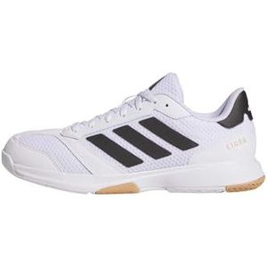 adidas Women's Ligra 8 Indoor Sneaker, White/Black/White, 11