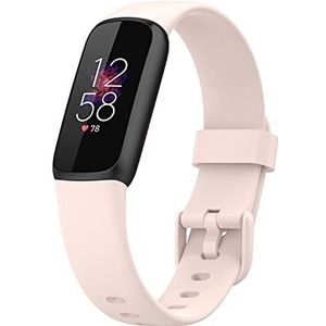 Yikamosi Compatibel met Fitbit Luxe Bandje,Snelle release Zachte Siliconen Roestvrij stalen sluiting Vervangende Bandje voor Fitbit luxe/Fitbit luxe special edition,Groot-Roze