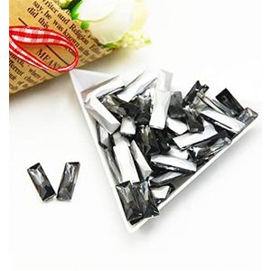 2-10mm Rechthoek Glas Strass Stenen Kristal Voor Thuis Kleding Sieraden Handgemaakte DIY Decoraties-Grijs, 5x10mm 50 stks