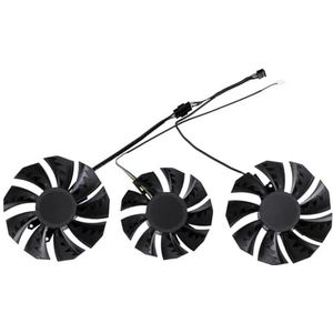 87MM koelventilatorvervanging voor kleurrijke GeForce RTX 3060 3070 3080 Ti 3090 NB 12G-V grafische videokaartkoeler(Black 3-Fan)