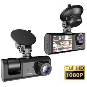 Dash Cam Dash Cam Met IR-nachtzicht Lusopname En 2 Inch IPS-scherm 1080P 3 Camera Dashcam(3 camera no card)