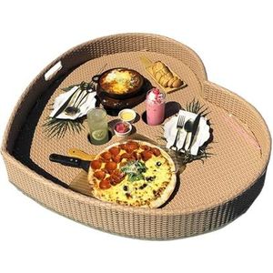 pallet， Drijvende lade for zwembad, drijvende lade met handvat, for het serveren van drankjes, brunch, eten op het zwembad(Beige)