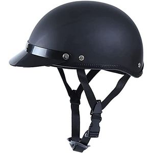 Duitse stijl motorfiets halve helm, heren en dames retro motor open helm DOT goedgekeurde schedeldop voor scooter Street Cruiser bromfiets ATV-helm (50~58cm) Decoration