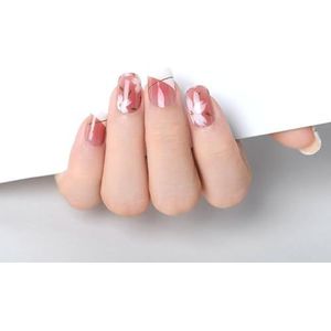 INTEROOKIE Summer Gel Nail Sticker: UV halfgebakken stickers en emblemen met lichttherapie nagellaklijmsticker (JK319)