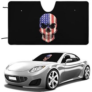 Schedel USA Vlag Voorruit Zonnescherm voor Auto Opvouwbare Auto Zonneklep Shield Cover Auto Accessoires 51""x28