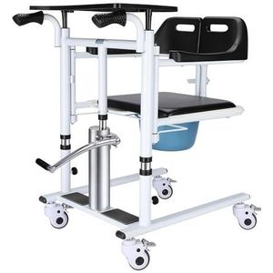 SAYEYBU Hydraulic Lift Chair, Patient Transfer Chair Adjustable Lifting Height, Transfer Wheelchair for Home with Potty, for Senior Elderly Disabled Handicapped Transport Chair Lift Aid,zwart