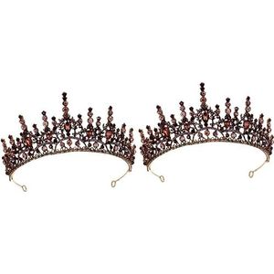 Verjaardag tiara, tiara kroon voor bruiloft, barokke kroon dames haaraccessoires dames mode hoofdbanden bruid accessoires gothic tiara's en kronen voor vrouwen prinses strass prom party (kleur:, Eén