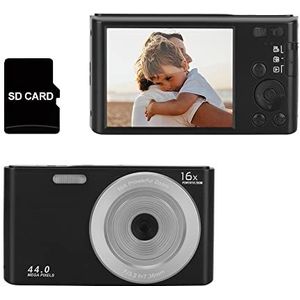 Videocamera Vlogcamera Recorder 44MP Vintage Digitale Foto Camera Time-lapse Opname 4K Fotografische Camcorder Compact Vlog Video Recorder for Kinderen Gift(No SD Card,Nero)
