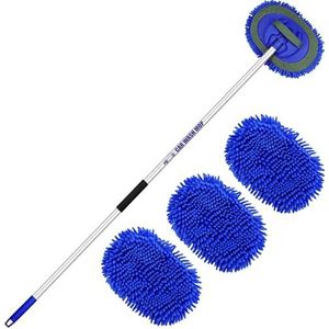 Autowasborstel - 160 cm - Telescoopsteel - Microvezel - 2-in-1
