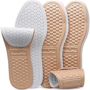 SULPO 3 paar comfortabele inlegzolen voor schoenen, tegen zweetvoeten, licht en wasbaar, maat van blote voeten, donkerbeige