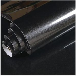 Keuken oliebestendige folie zwart waterdichte stickers keuken oliebestendig zelfklevend behang meubels tafelblad kledingkast deur renovatie film voor keuken aanrecht (knipperpunt zwart, 1 m x 40 cm