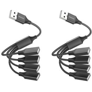MOGOOD USB 4 in 1 Hub Splitter Met Meerdere Aansluitingen naar 4 Jack Multi Port Kabel Converter Power Extension Cable voor PC/Car/TV