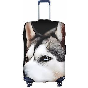 Dehiwi Leuke Hond Bagage Cover Reizen Stofdichte Koffer Cover Rits Sluiting Koffer Protector Fit 18-32 Inch Bagage, Wit, M