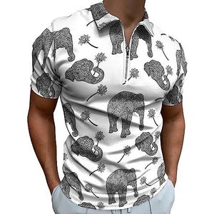 Hipster retro bril snorren poloshirt voor heren casual T-shirts met ritssluiting T-shirts golftops slim fit