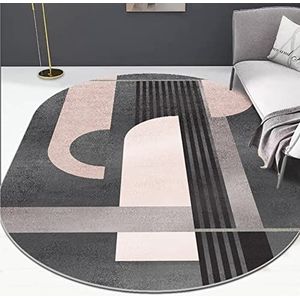 roze en grijs woonkamertapijt ovale geometrie grote karpetten for slaapkamer nachtkastje thuis antislip wasbaar zacht laagpolig vloerdecoratiematten yogamat(200x300cm)