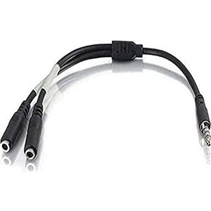 C2G/Cables to Go 27394 4-pins 3,5 mm microfoon en hoofdtelefoon Breakout Adapter Y-kabel (6 inch)