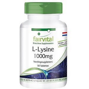 Fairvital | Lysine Hoge Dosis - 1000mg - HOGE DOSERING - 90 Tabletten - Lysine Hydrochloride