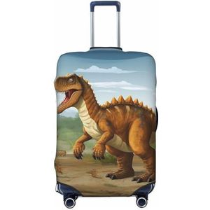 BTCOWZRV Jurassic Periode Dinosaurus Bagage Cover Elastische Wasbare Koffer Protector Anti-Kras Reisbagage Covers Stofdichte Bagage Case Covers Draagbare Koffer Covers Fit 45-70 cm Bagage, Zwart, L