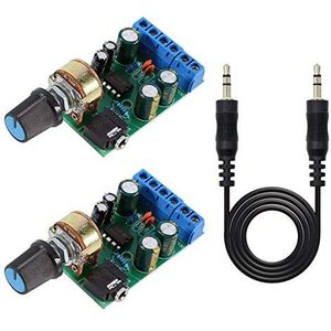 Youmile 2PACK TDA2822M Audio Versterker Module DC 1.8-12V 2.0 Kanaals Stereo AMP Board AUX Audio Versterker Module met 3.5mm Jack Kabel