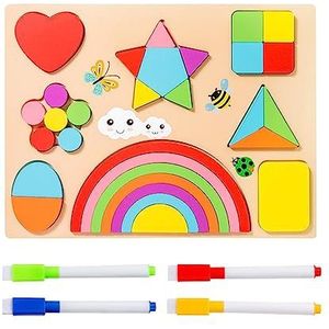 ampet Houten vorm-matchingspel, Montessori-vormpuzzelspeelgoed | Montessori Educatieve Vormsorteerder | Stem-peuterpuzzelvorm Matchende puzzels voor verjaardag Kerstmis