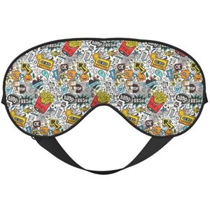 Comic Art Printing All-Occasion Sleep Eye Mask met dubbelzijdige verstelbare riem, perfect voor ploegen en reizen