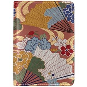 Japan Doek Bloemen Cloud USA Paspoort Houder Echt Lederen Cover Case voor Reizen Mannen Vrouwen