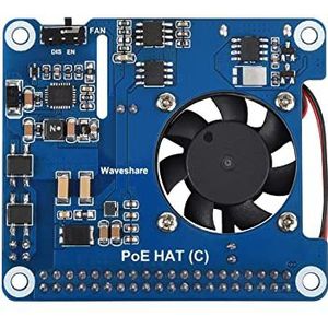 Waveshare PoE HAT (C) For Raspberry Pi 3B+/4B, 802.3af/at Power-Sourcing Equipment Required