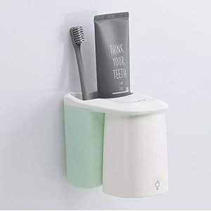 Magnetische Tandenborstelhouder Mondwater Cup Set Razor Tandpasta Storage Shelf Wandmontage Badkamer Accessoires Sets Producten van het bad (Color : 1 Cup Green)
