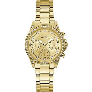 GUESS Dames 36 mm gouden stalen armband & kast quartz analoog horloge W1293L2