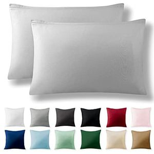 Alreya - Renforcé Kussenslopen - Grijs - 100% Katoen - Set van 2