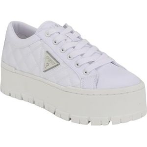GUESS Tesie Sneaker voor dames, Wit 140, 8.5 UK