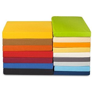 CelinaTex High-Line Hoeslakens, 90 x 200 - 100 x 200 cm, oranje, mako-katoen, 180 g/m², bedlaken, jersey hoeslaken