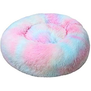 Hondenmand Rond kattenbed lang pluche mand zacht pluizig warm slapend kattenhuis huisdier kussen Huisdierbed (Color : 13, Size : 80cm)