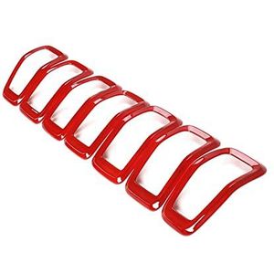 Grill Grilles Trim Racing Grills Voor Jeep Cherokee 2014-2016 ABS Front Insert Grill Cover Front Grill(Rood)