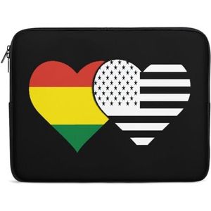 Bolivia en zwarte VS vlag laptop hoes casual computer beschermhoes slanke tablet draagtas aktetas 17 inch