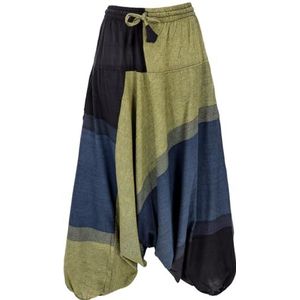 Guru-Shop Gestreepte Harembroek, Boho-bloeiers, Aladdin-broek, Citroen, Katoen, Maat 14