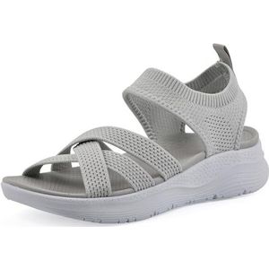 WHITE MOUNTAIN Charry sandaal voor dames, Ltgrey Stof, 36 EU