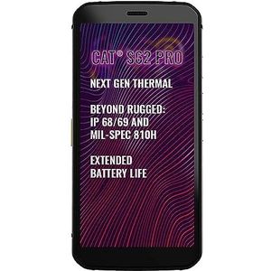 CAT S62 Pro 128GB 4G IP68 Dual SIM SIM Gratis Smartphone - Zwart, CS62P-DAB-RON-KN/1