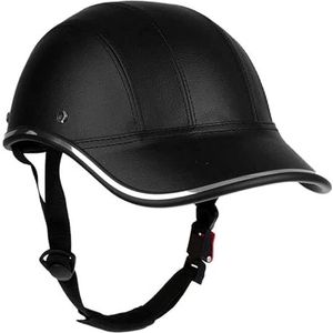Duitse stijl motorhelm retro motorfiets halve helm motorfiets open face helm, ECE goedgekeurde lichtgewicht helm voor fietsen motorfietsen volwassenen mannen en vrouwen Black,55-62 CM