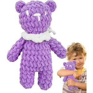 Gebreide knuffelbeer - Zachte beer knuffels | 9,84 inch beer knuffels speelgoed, zacht kussen en creatief knuffel voor meisjes, jongens, vriendin kinderverjaardag Moonyan
