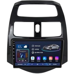 Android 14 Autoradio 2 DIN touchscreen 2 DIN voor Chevrolet Spark 2010-2014 met CarPlay en Android automatische stuurbediening, GPS-navigatie, AHD Bluetooth achteruitrijcamera (YS40 (6 + 128 G