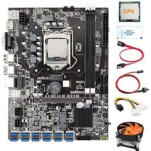 AMIUHOUN 12 GPU B75 Mijnbouw Moederbord 12X USB3.0 (PCIE) LGA1155 DDR3 SATA3.0+CPU+Ventilator+Thermisch Vet+Stroomkabel+/Schakelaar Kabel