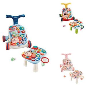 Kikkaboo Loopwagen 2-in-1 Grow speeltafel motoriek speelcentrum muziek lichtfunctie, kleur: blauw