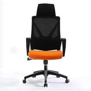 Bureaustoelen Ergonomische bureaustoel In hoogte verstelbare bureaustoel met lendensteun Computerstoel Dikke zitkussenstoelen Verstelbare (Color : Orange)