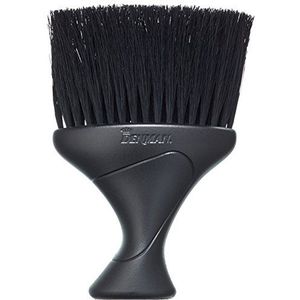 Denman Neck Wedel D78, met zwarte nylon borstelharen en ergonomische handgreep, zwart