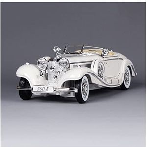 Schaal afgewerkte modelauto 1:18 Voor Mercedes-benz 500k Klassieke Auto Model Gegoten Voertuig Collectie Souvenir Volwassen Gift Display Miniatuurreplica-auto (Color : Silver)