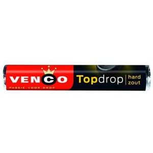 Venco Topdrop - Drop - Drop en Salmiak - Zoute Drop - Harde Drop - Showdoos - 36 rollen - 36 x 47 gram