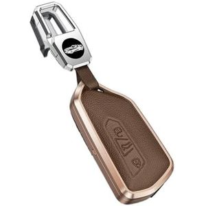 Sleutelbehuizing houder Voor Golf 7 MK7 Voor Tiguan MK2 Voor SEAT Voor Ateca Voor Leon FR 2 Voor Ibiza Voor Golf 8 MK8 Voor Octavia Metalen Lederen Klep Case Sleutelbehuizing(D brown)